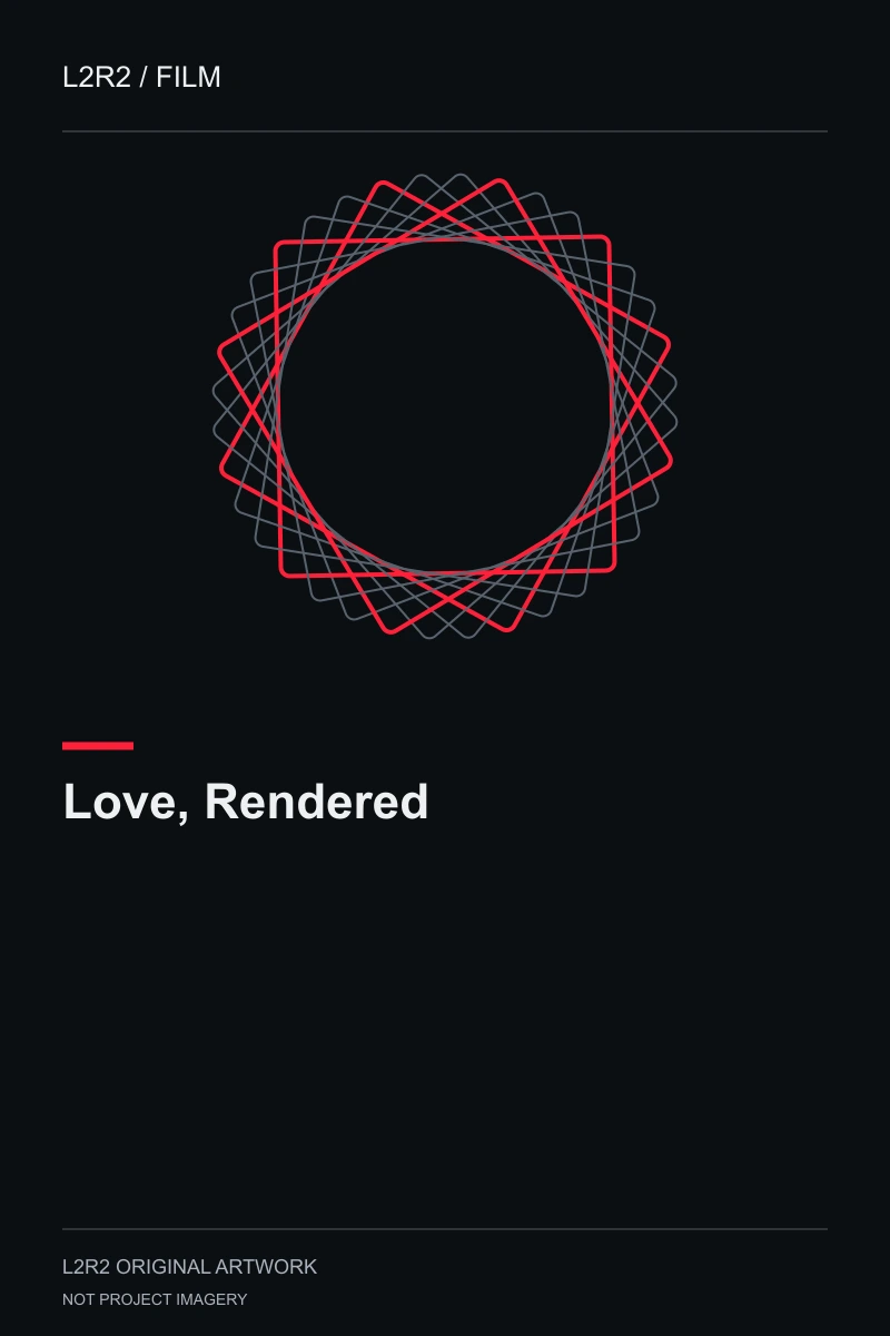 Love, Rendered — original L2R2 editorial illustration, not project imagery